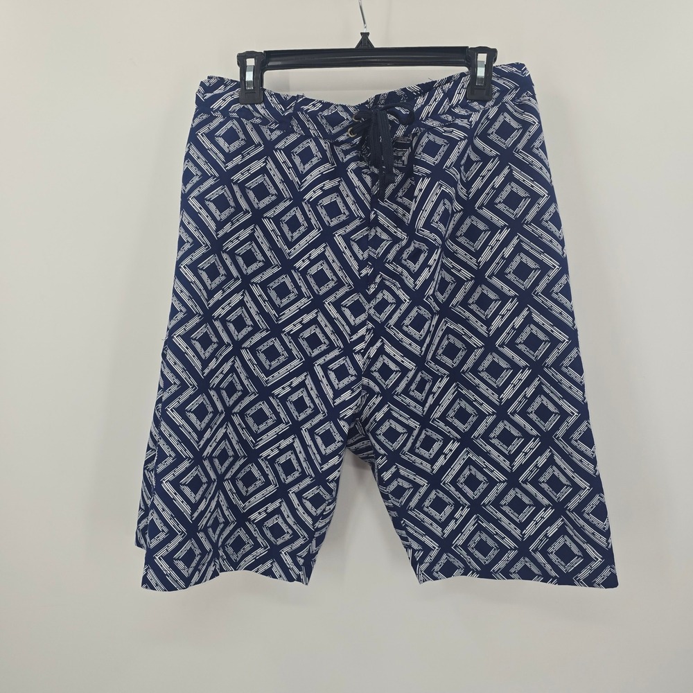 Hawke & Co Pro Series Mens Swim Trunks 2XL Navy Geometric‎ Diamond Board Shorts